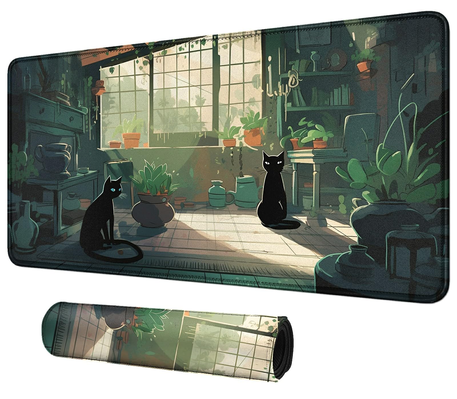 Card Mat for MTG &amp; TCG Playmat,Black Cats
