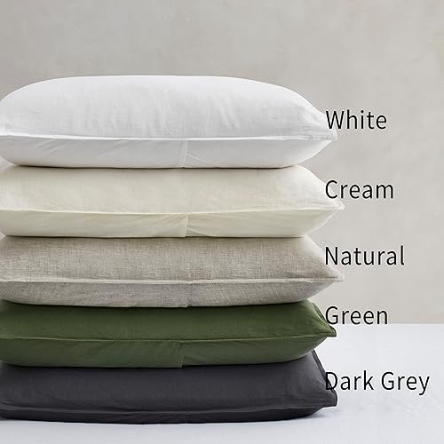 Miniatura 10 de ATLINIA Fundas de almohada de lino Euro Sham  26 x 26 pulgadas, juego de 2 fundas de almohada neutras refrescantes, color óxido