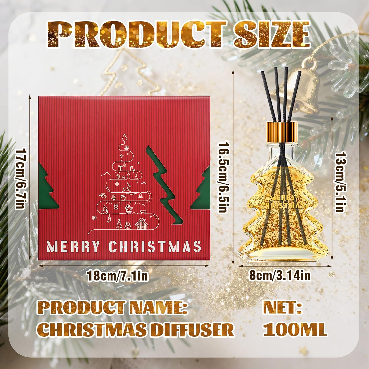 JAOJAO Reed Diffusers, Reed Diffuser Set Gardenia Scent with Gold foil for Bedroom Living Room Bathroom Office Home Long-Lasting Fragrance Aromatherapy Oil for Gift, 100ml - Image 7