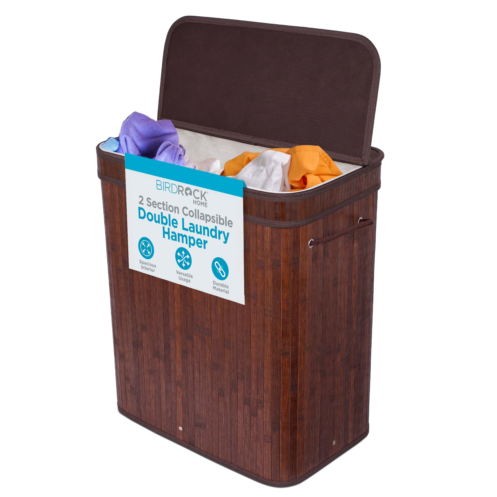 BirdRock Home Double Laundry Hamper