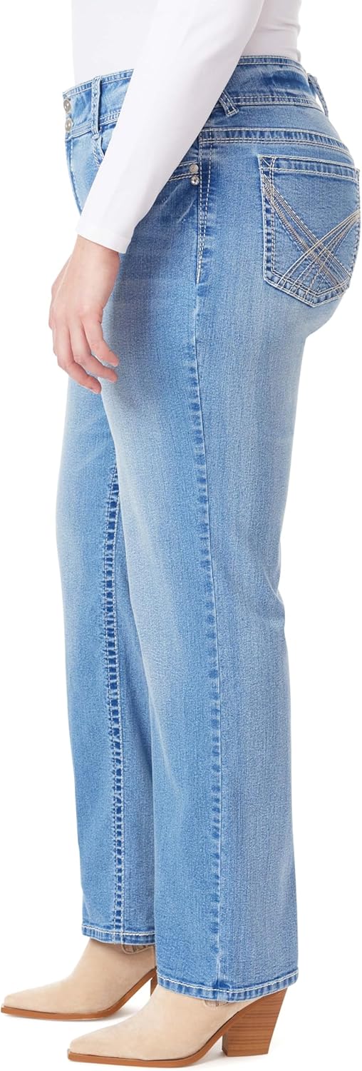 WallFlower Luscious Curvy Bootcut Jeans for Women, Mid-Rise Insta Stretch Denim, Size-Inclusive Juniors Jeans, Sizes 0 to 24