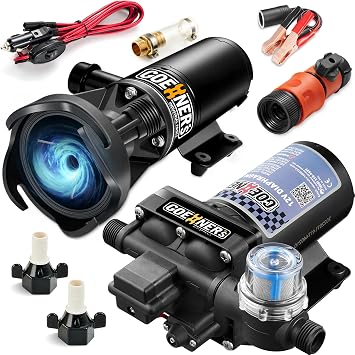 RV Fresh Water Pump and 12V RV Portable Macerator Waste Pump