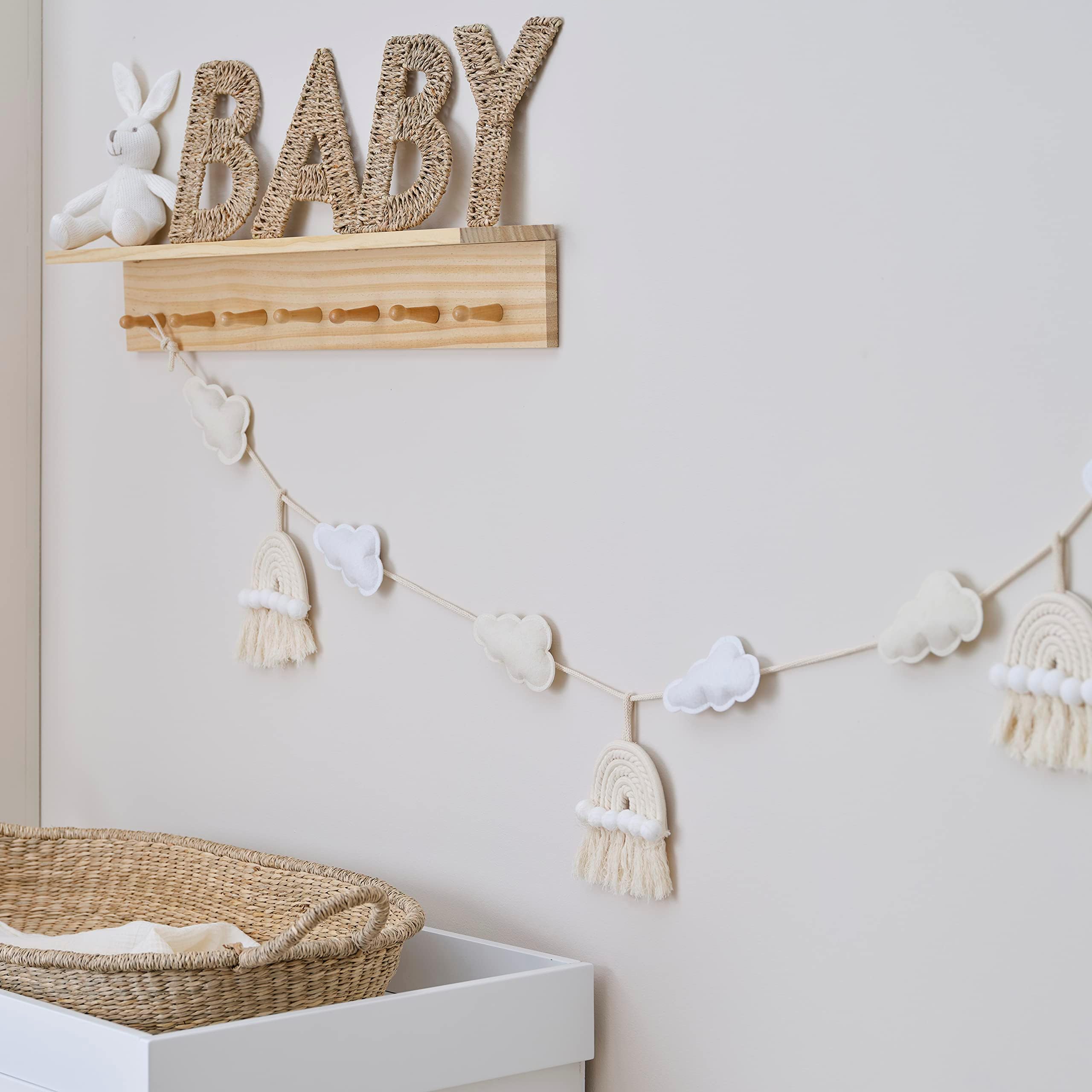 Ginger Ray Macrame Rainbows and Clouds Nursery Baby, Bunting