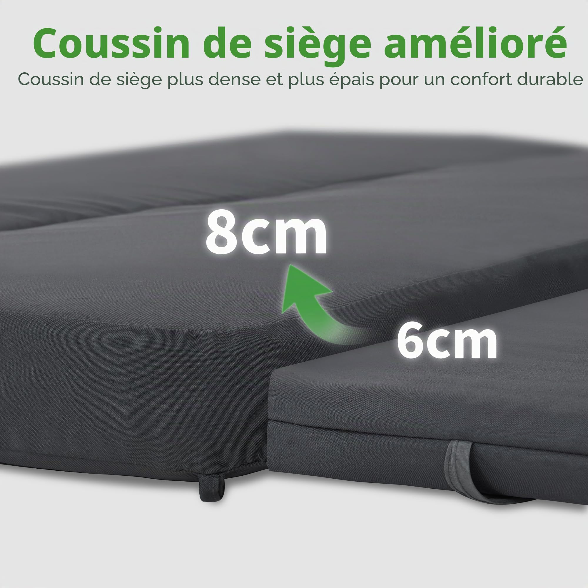 M MCombo Balançoire Hollywoodienne et Chaise Longue de Jardin, Résistante aux Intempéries, Outdoor 167x155x173 cm 8012 (Gris)