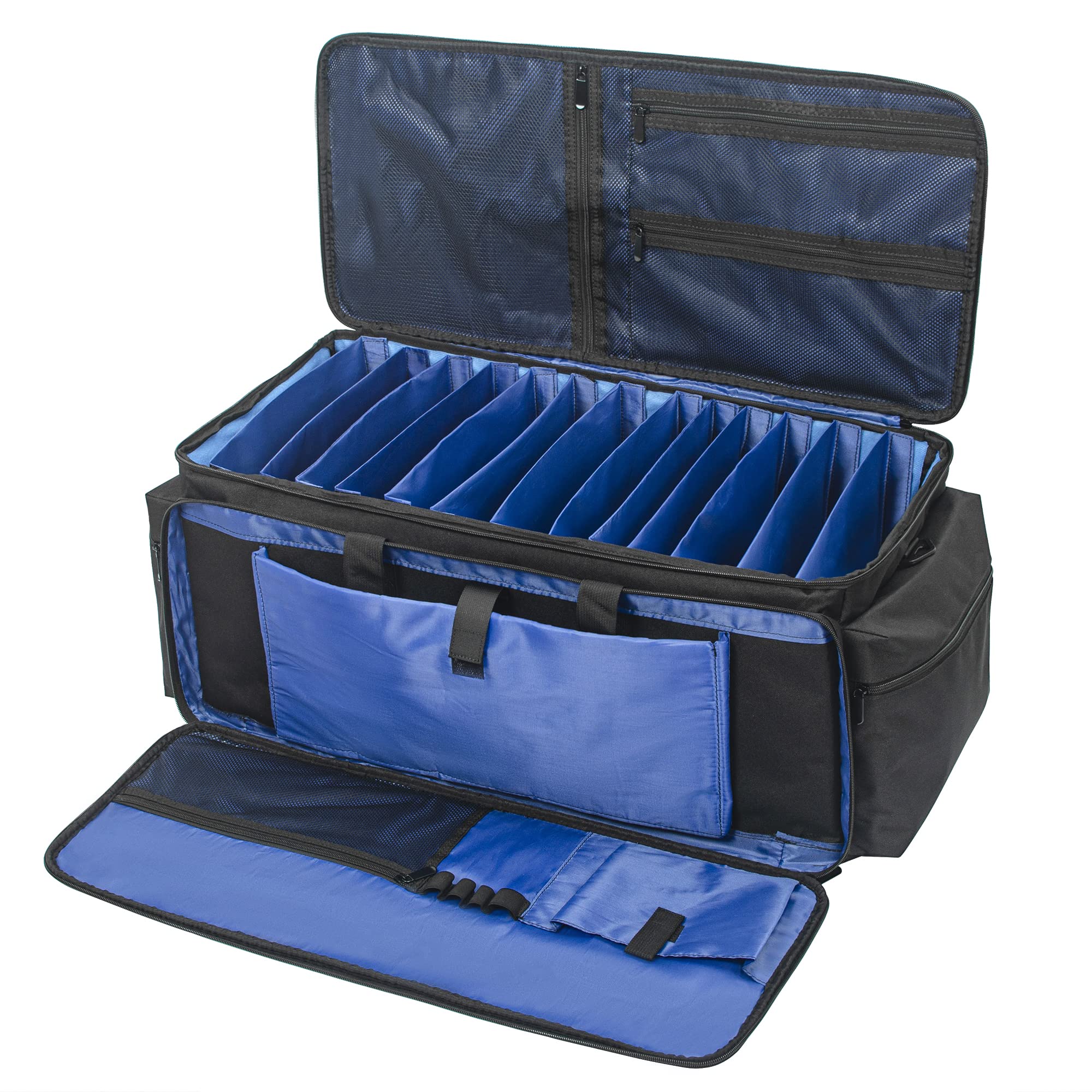 AKOZLIN Torba organizacyjna na kable DJ z odpinanymi przegrodami i dolnymi torbami na kable dla muzyków, podróżna torba Gig na laptopa 15,6", profesjonalny sprzęt DJ, instrument muzyczny i akcesoria
