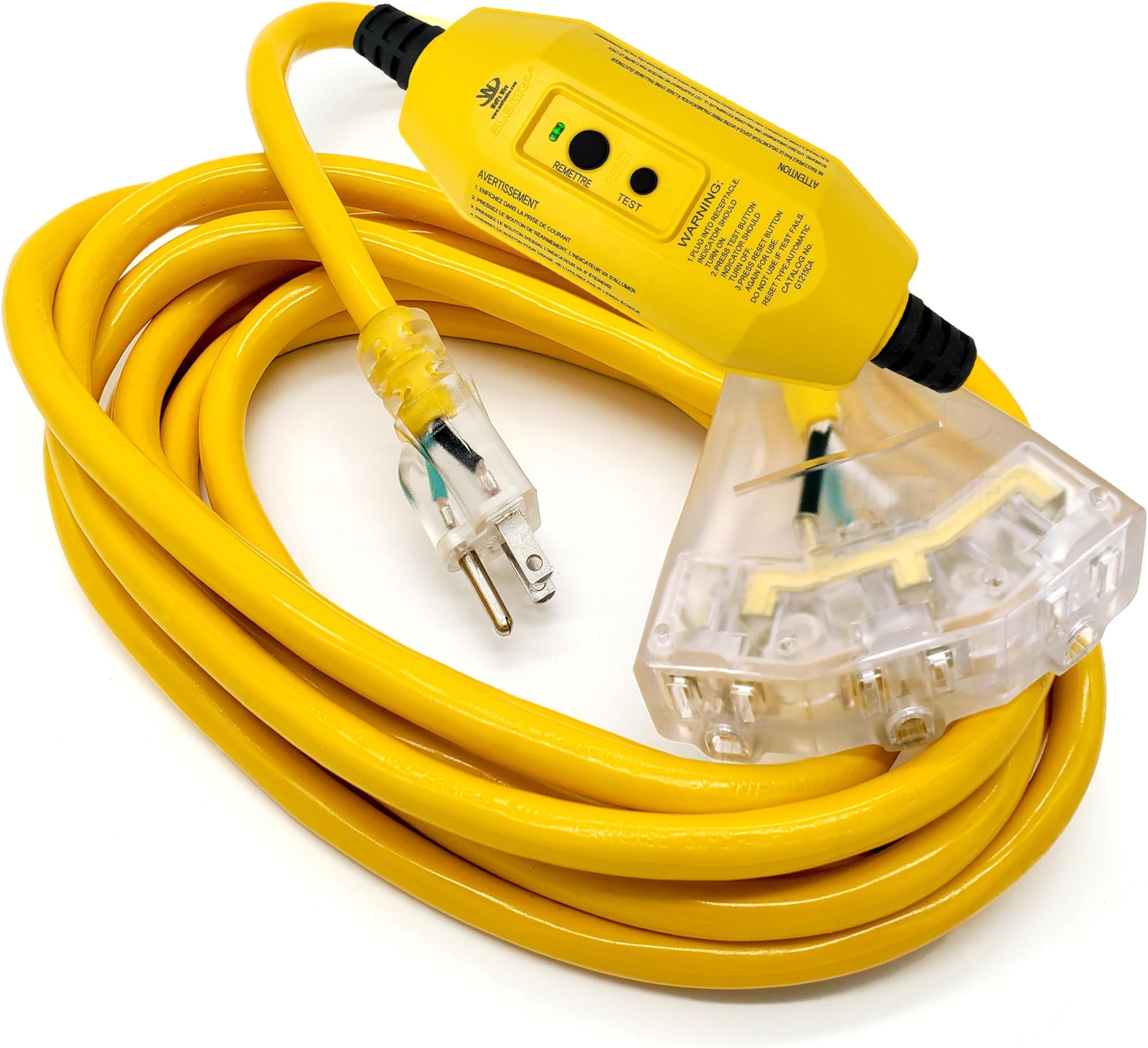 TRC 260200086 12/3 Gauge Shockshield GFCI Protected Inline TriCord