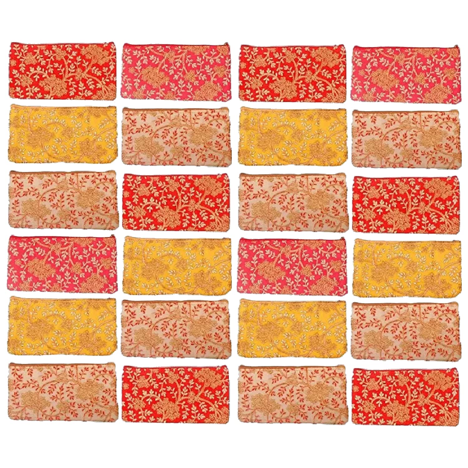 Return Gift for Women/Ladies in Bulk for Mehandi Function, Zari Printed Potli Purse/Hand Purse/Travel Pouch with Zip Closure (Pack of 24, Multicolor)-picture-40