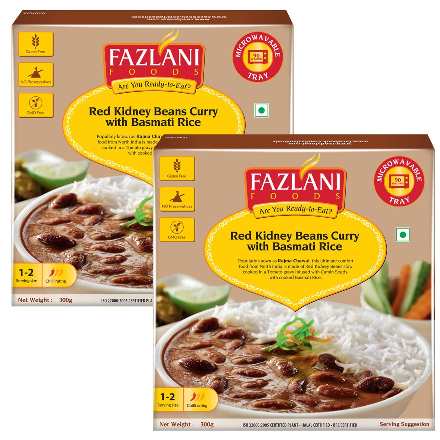 FAZLANI FOODS Ready To Eat Meal, Pure Veg Instant Indian Food, Heat and Eat Meal, Microwavable