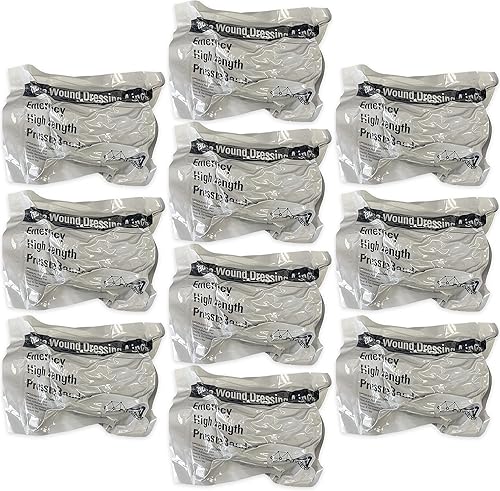 Miniatura 10 de ASA TECHMED Vendaje de compresión israelí de 4 pulgadas, vendaje de batalla estéril para lesiones de heridas de primeros auxilios, vendaje de