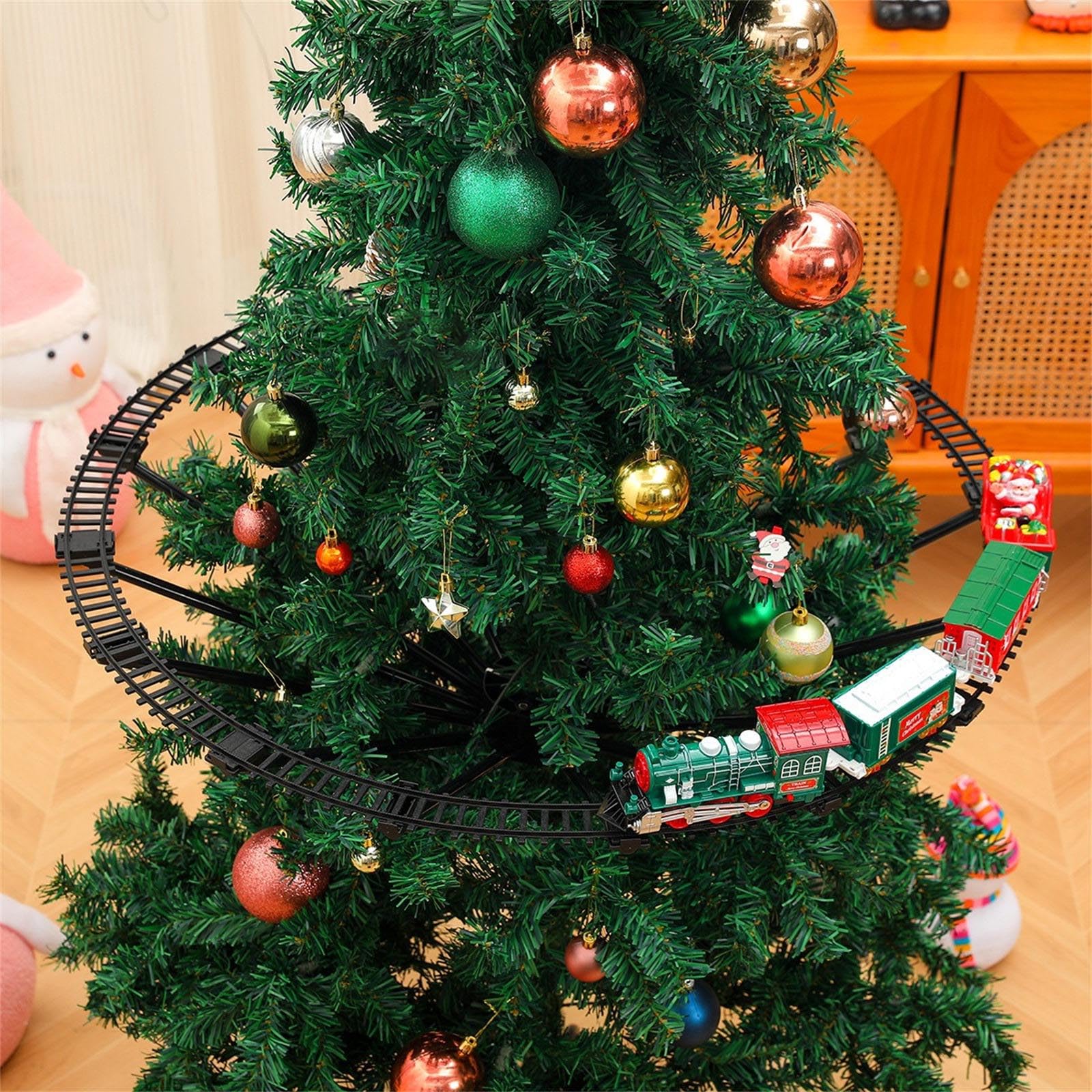 Decoración de tren navideño con música