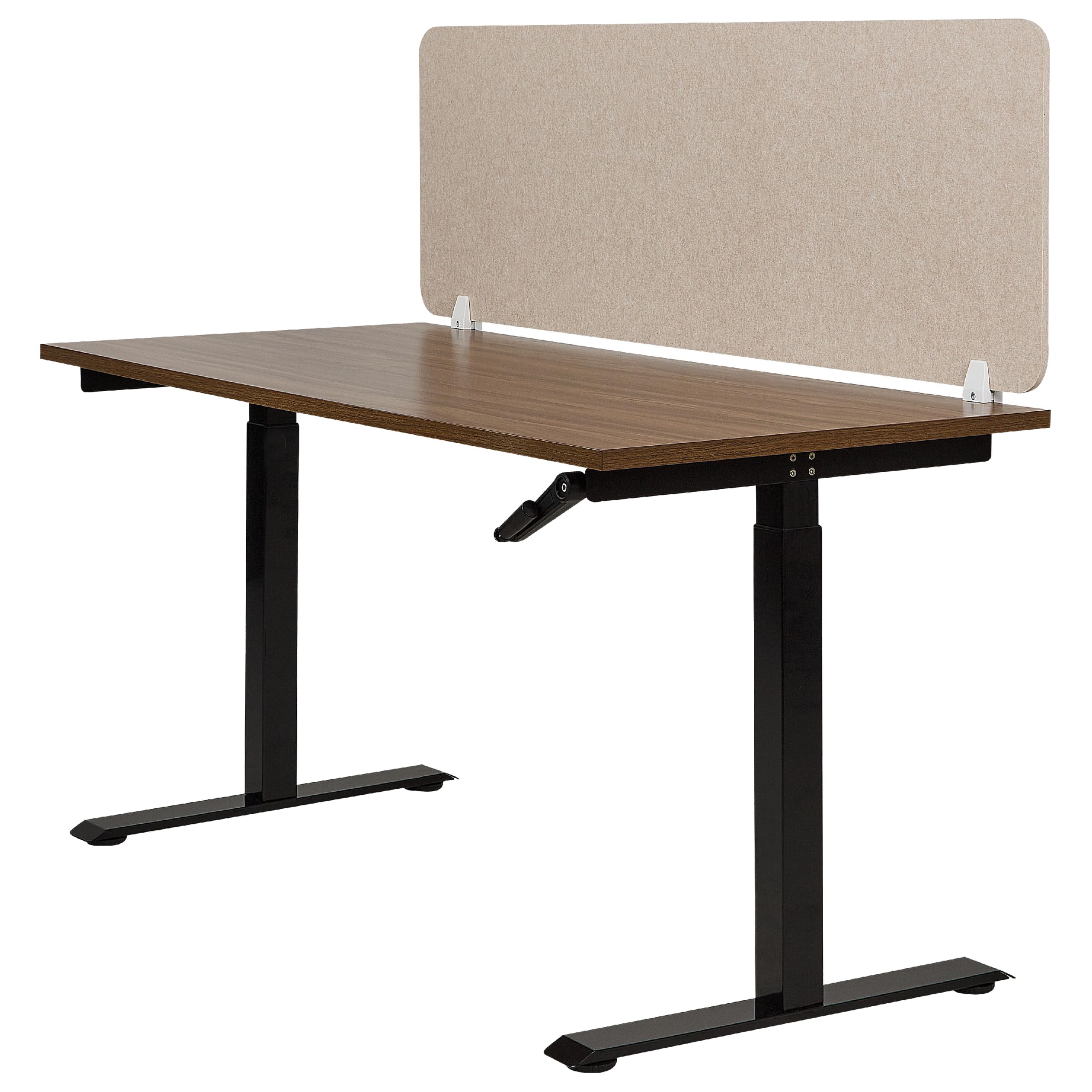Beliani Panneau Séparateur de Bureau Acoustique et Visuel 160 x 50 cm en Polyester et Matériau Synthétique Beige Split