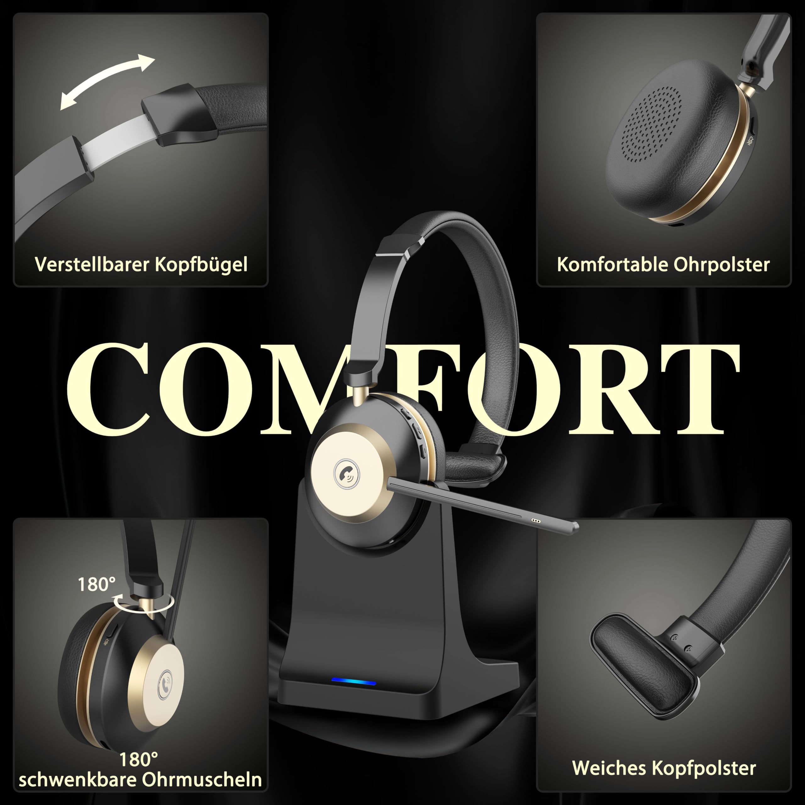 Earbay Casque sans fil avec microphone