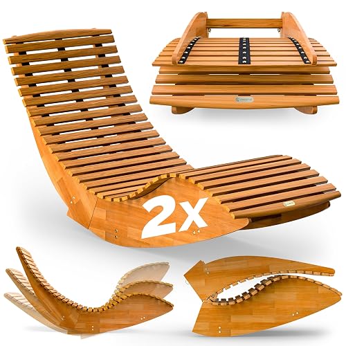 Casaria® Set de 2X Chaises Longues à Bascule | En