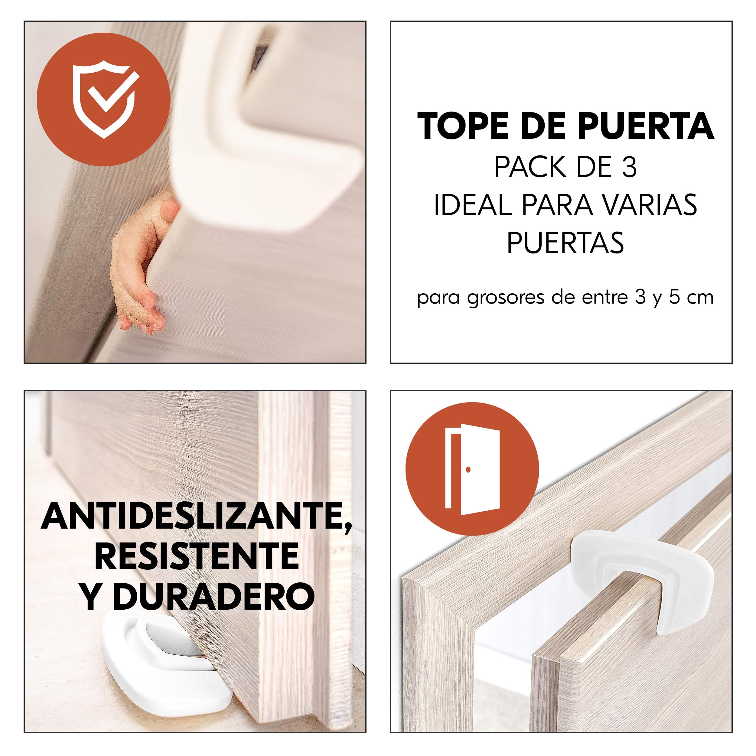 hauck Clear Step Autoclose 2 Barrera Seguridad Niños Escalera | Valla Infantil Ajustable de 75 a 80 cm | 3 Topes de Puerta | Vallas para Perros Umbral Plano y Cierre Automático – Blanco