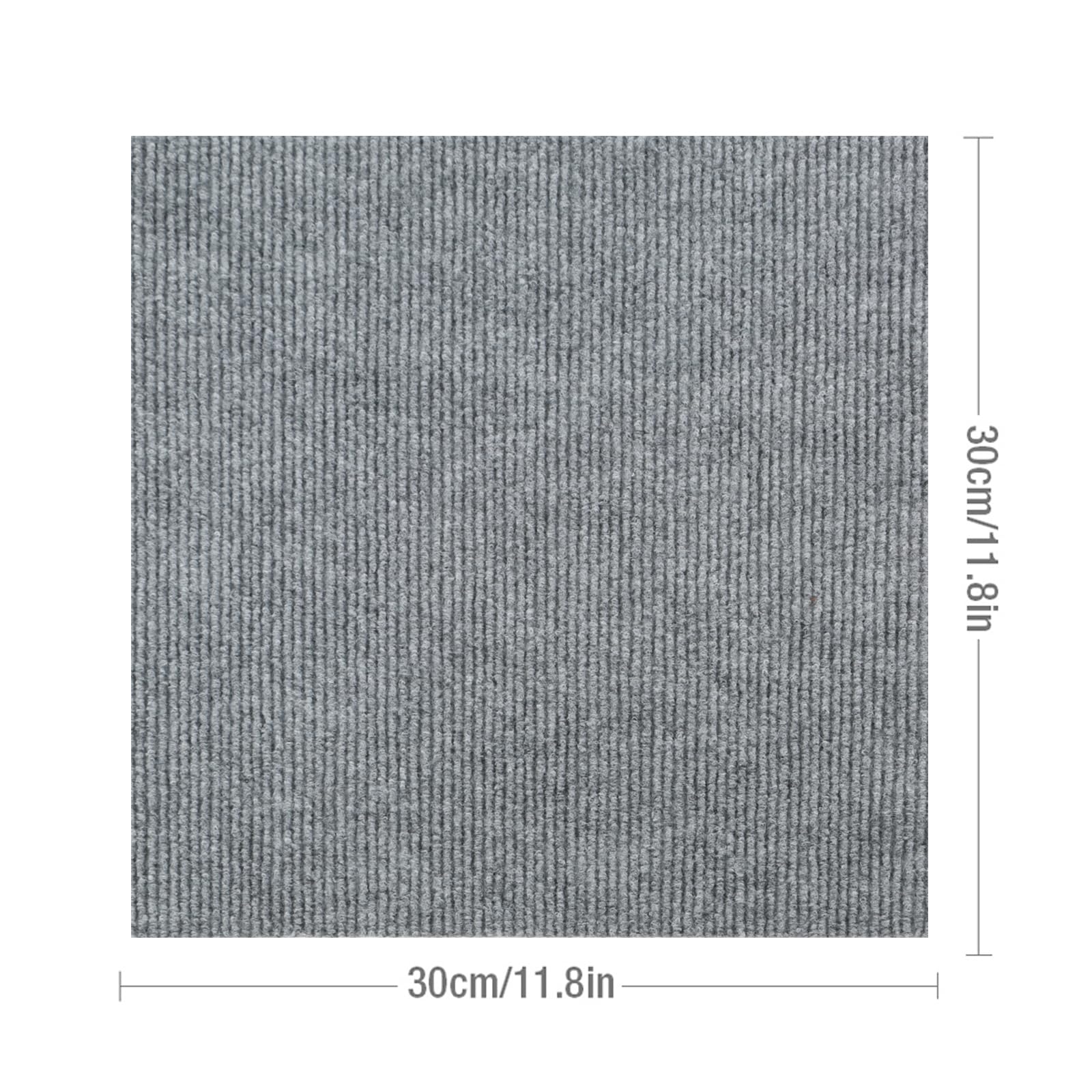 Lot de 24 dalles de moquette autocollantes - 30 x 30 cm - En feutre aiguilleté - Antidérapants - Pour bureau, commerce, maison, chambre à coucher, couloir - Gris clair