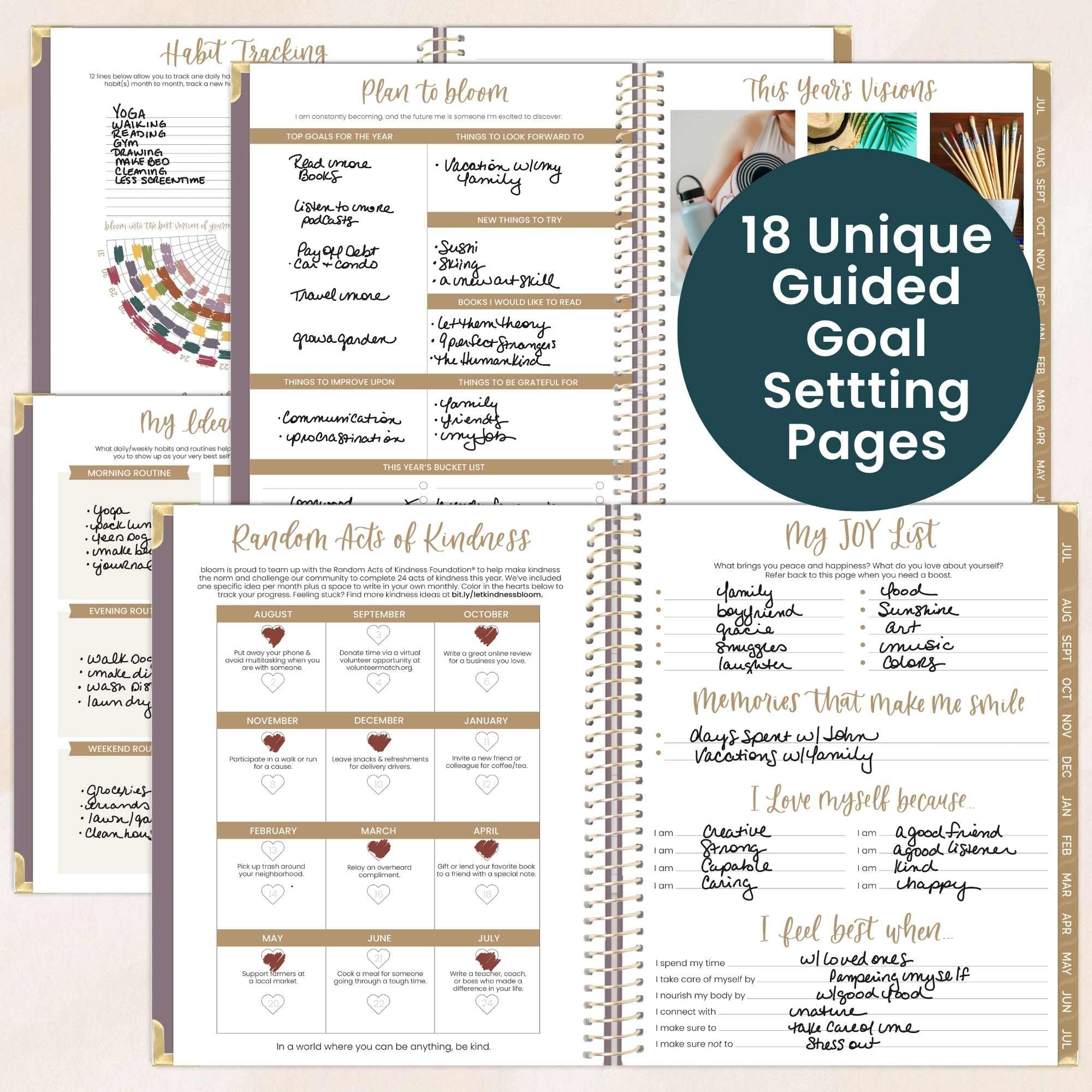 bloom daily planners Agenda scolaire 2026-2027 à couverture rigide (21,6 x 27,9 cm) pour année académique (juillet 2026 à juillet 2027) – Planificateur d'objectifs pour femme – Agenda mensuel et