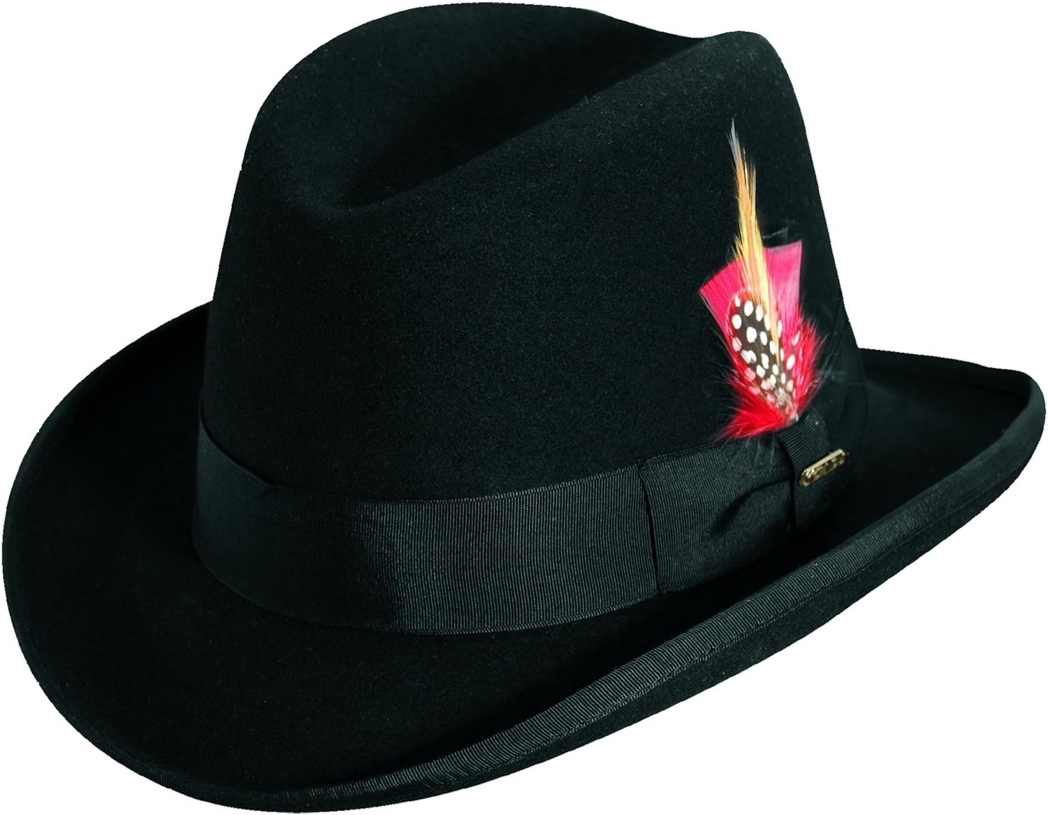 Scala Classico Men's Wool Felt Homburg Hat (Chocolate, Medium)