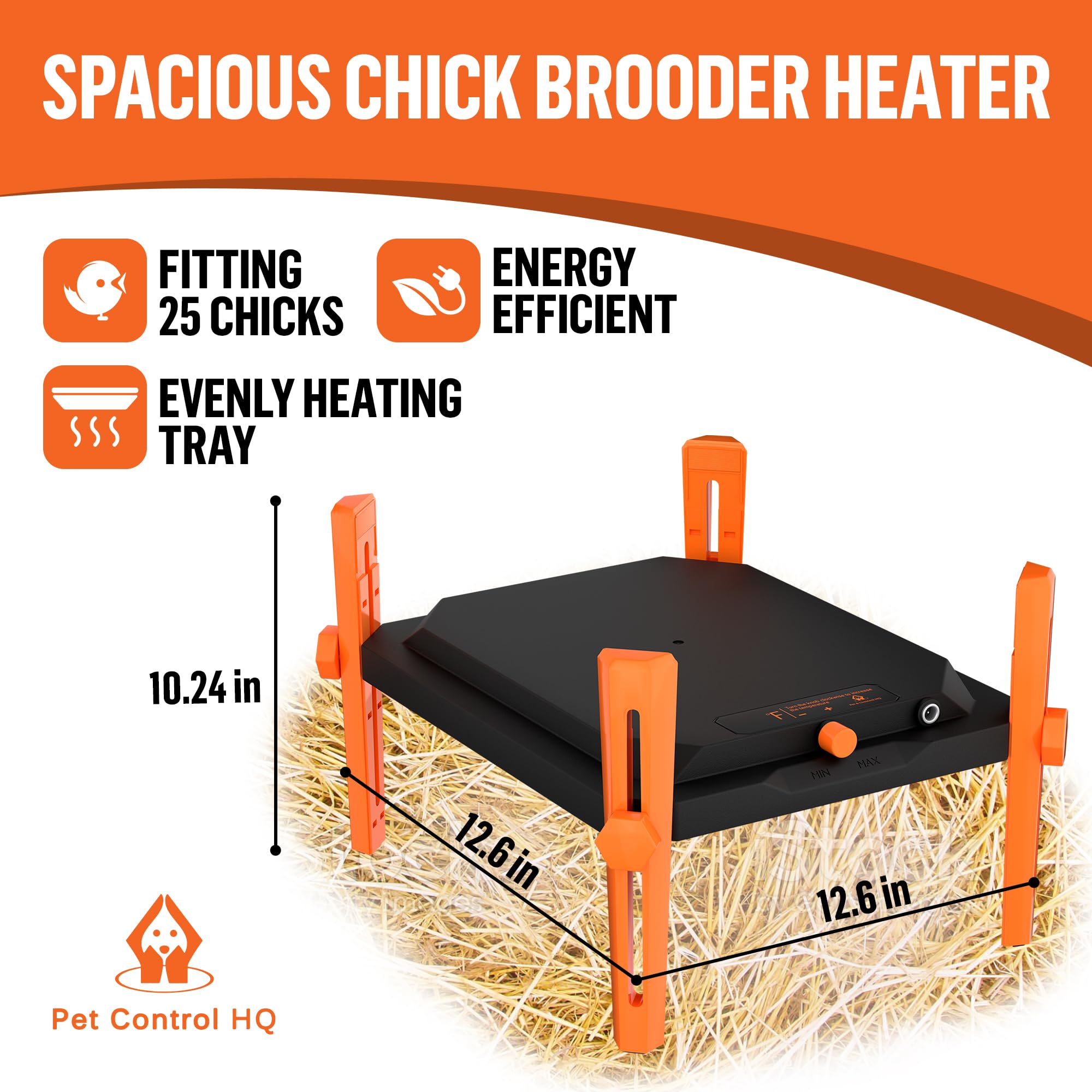 Pet & Livestock HQ Chicken Brooder Heater for Chicks - Chick Brooder Heat Plate - 12" x 12" Indoor Brooder Heating Kit with Adjustable Height and Temperature Display