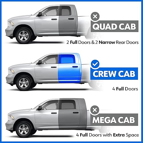 Miniatura 2 de Tyger Auto LanderX - Estribo compatible con Dodge Ram 1500 2009-2018 2010-2024 2500 3500 2019-2024 Classic  Crew Cab  TG-LX3D82348  Barras Nerf para