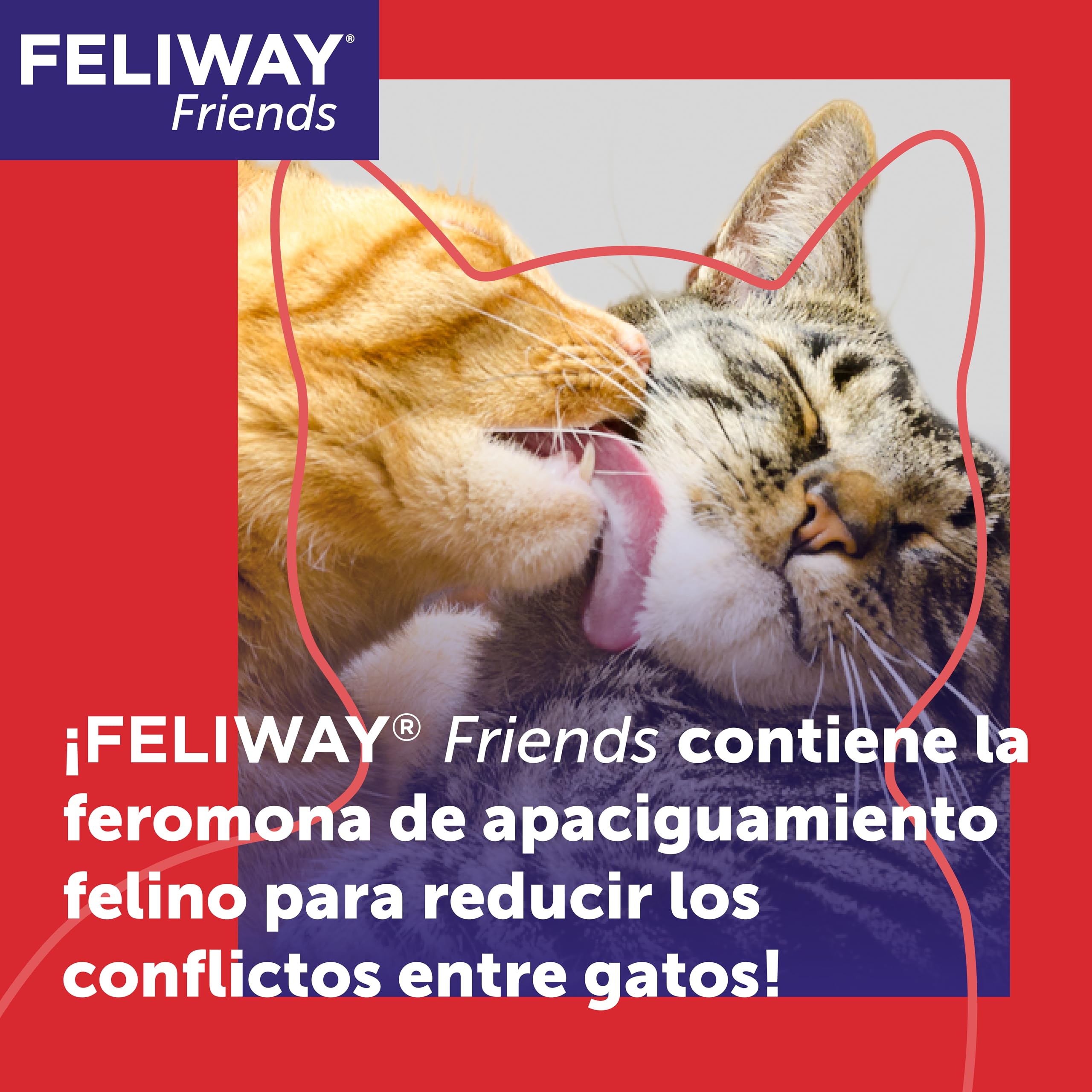 FELIWAY Friends - Difusor + Recambio de feromonas calmantes para Gatos (30 días, 48 ​​ml) - Ayuda a Crear armonía y a Reducir conflictos Entre Gatos Que Viven Juntos. Recomendado por Veterinarios