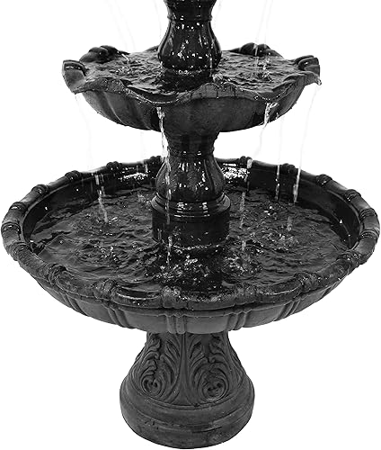 Miniatura 8 de Sunnydaze Grand Courtyard - Fuente de agua para exteriores de 80 pulgadas, 4 niveles, bomba sumergible eléctrica, color negro