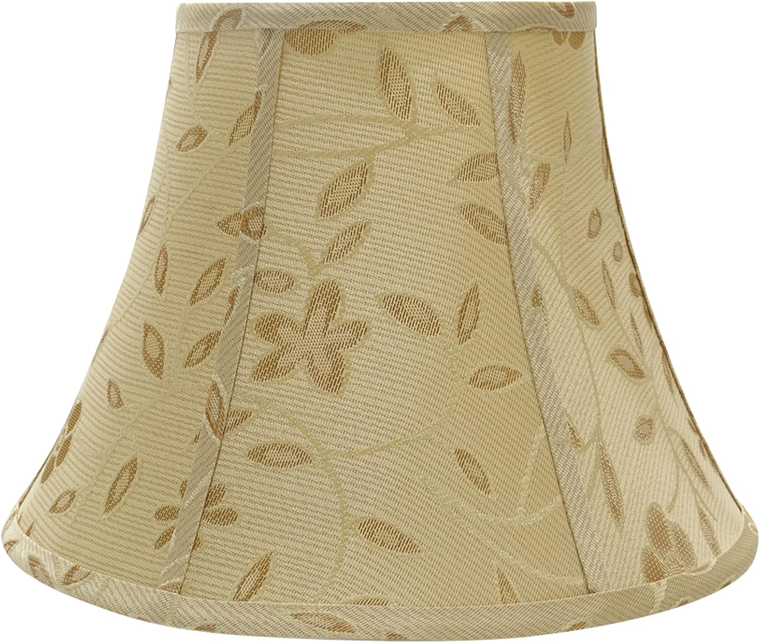 Aspen Creative 30091A Transitional Bell Shaped Spider Construction Lamp Shade, Gold, 7" Top x 13" Bottom x 9-1/2" Slant Height