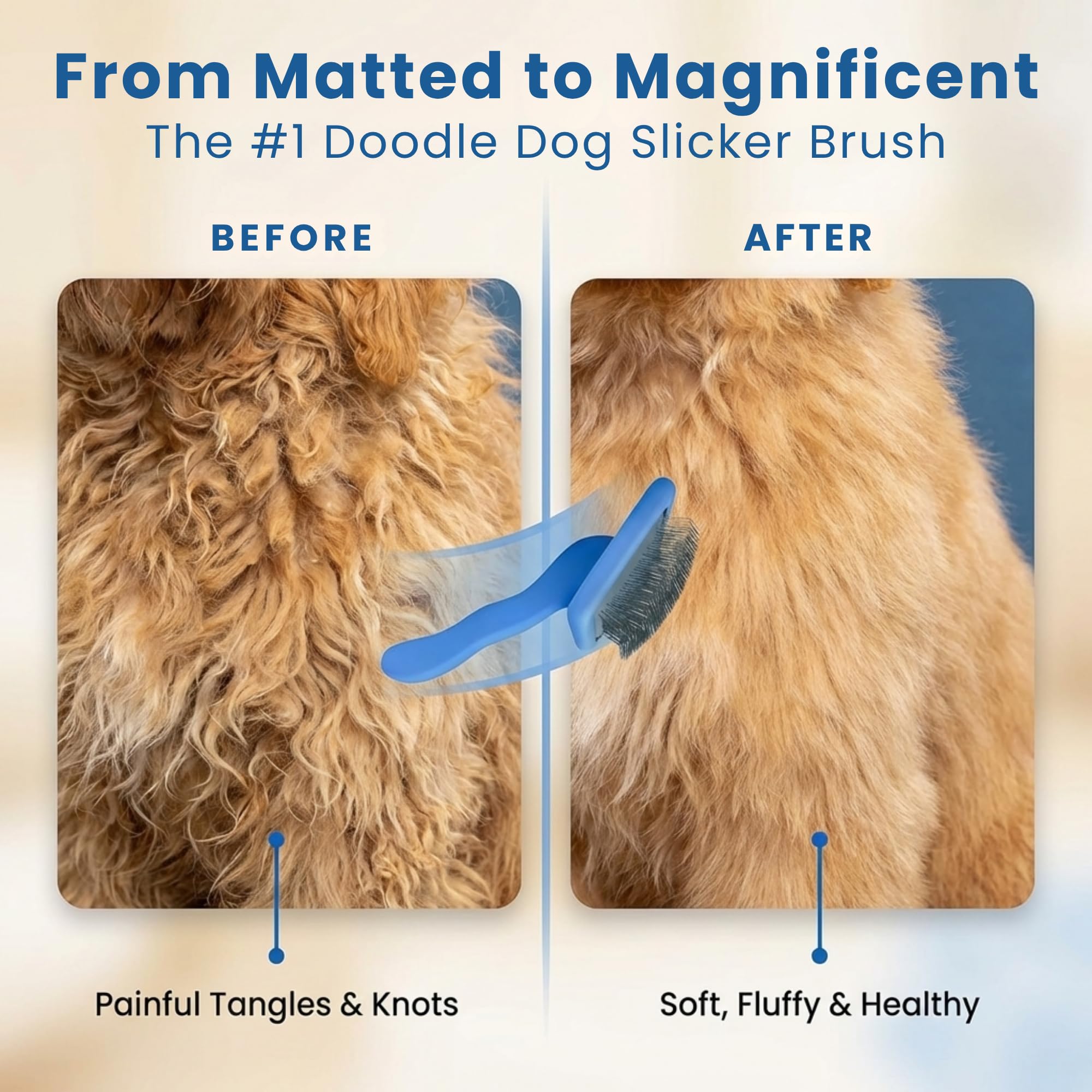 Slicker Brush for Doodles & Poodles - Detangling -5