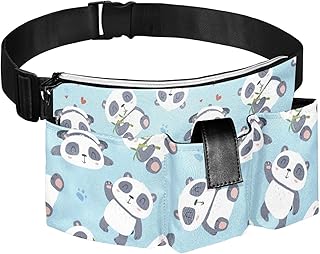Attrezzi da giardinaggio Borse da cintura Regolabile Marsupio Appeso Sacchetto Portatile Cani Borsa Da Passeggiata Panda Mangia Bambù