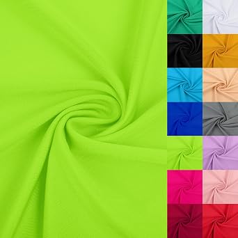 Nylon Spandex Fabric 80% Nylon, 20% Spandex Swimsuit Material Activewear Fabric 4-Way Stretch Lightweight Quick-Drying 59 inches WideFluorescent Green, 2 Yard