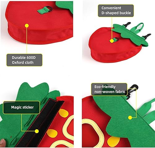 Miniatura 3 de Comedero colgante de heno de conejo, bolsa de alimentación de heno de conejillo de indias de 2 agujeros, almacenamiento de tela Oxford 600D colgante