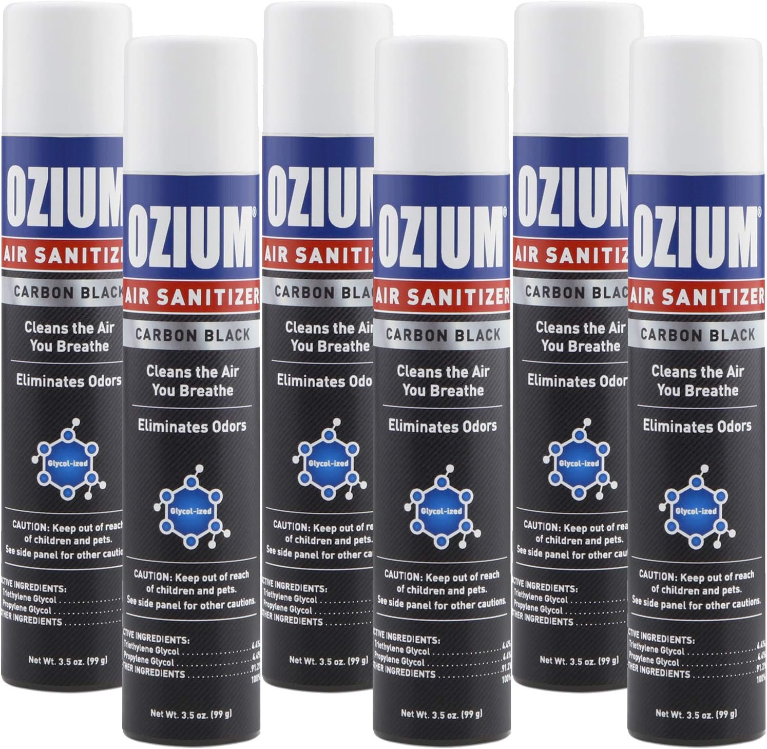 Air Sanitizer 3.5 oz Spray, Carbon Black (6)