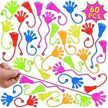 Sticky Hands Bulk 60 PCS Party Favors for Kids 4-8,8-12 Year Stretchy Sticky Hand Feet Goodie Bags Stuffers for Kids Treasure Box Toys for Classroom Small Mini Prizes Birthday Party Supplies Slap Hand