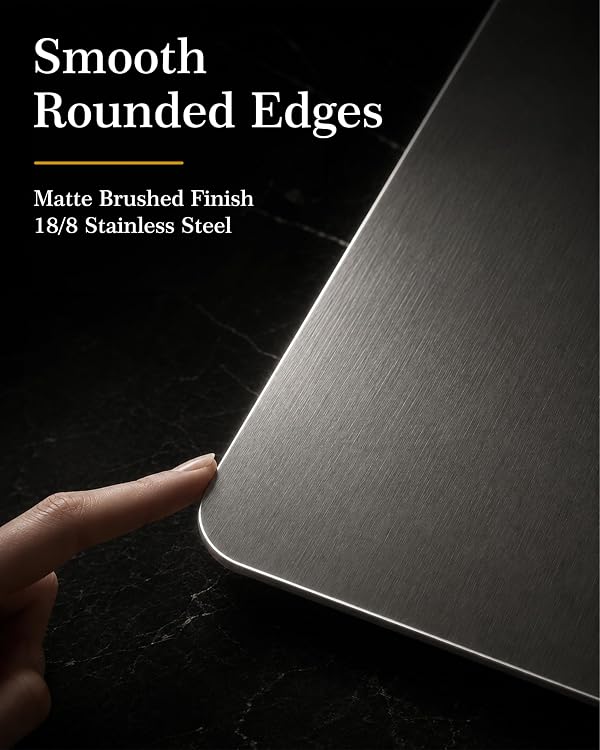 Extra Large 304 Stainless Steel Cutting Boards with Lip 27.6x15.4" by Cbtidaok - Used condition - Image 7