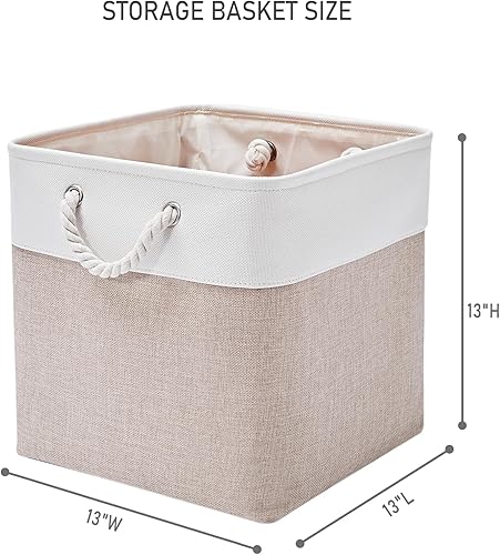 Miniatura 3 de Contenedores de almacenamiento de 13 x 13 pulgadas, paquete de 6 cubos de almacenamiento para estantes, contenedores de almacenamiento plegables de