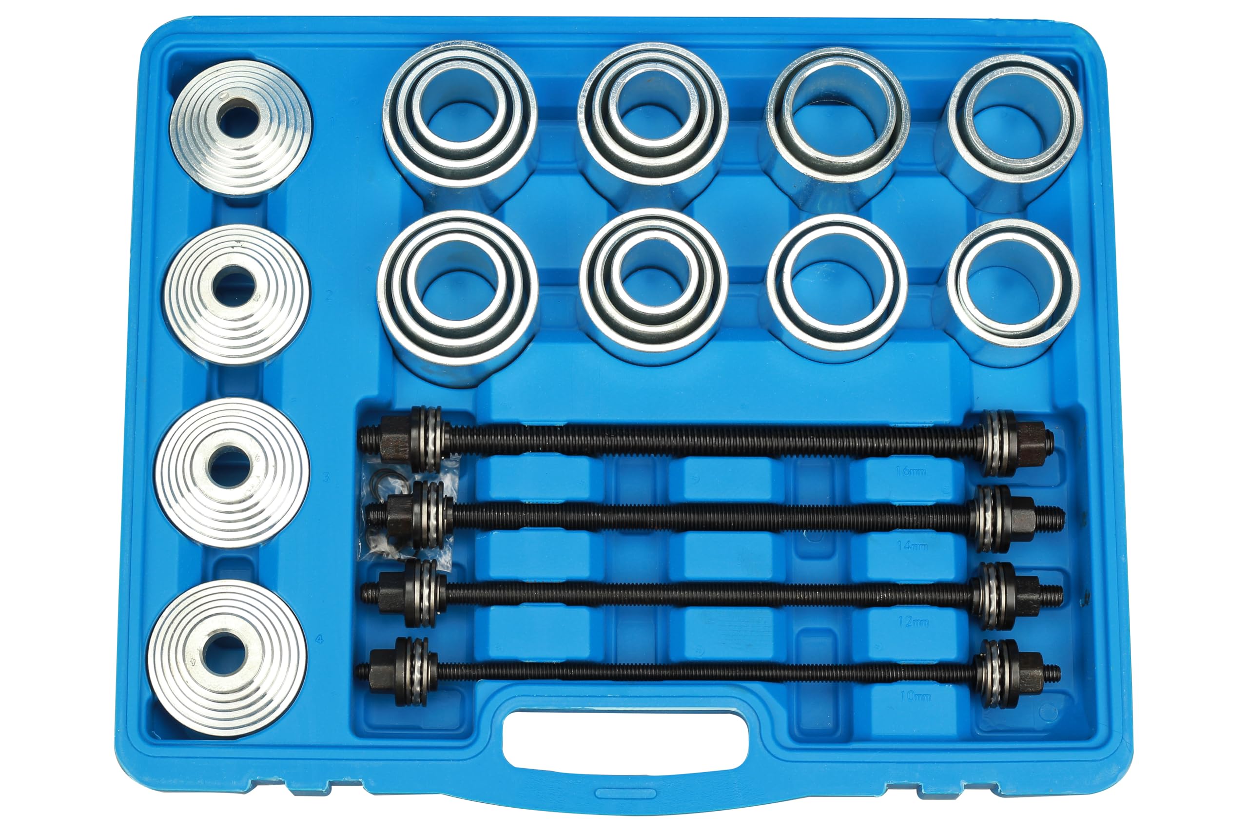 BOOMSTART Juego de rodamientos silenciosos de 28 piezas, prensa de rodamientos de rueda, kit de herramientas de bujes extractores con caja de almacenamiento, extractor, instalador para coche, camión y