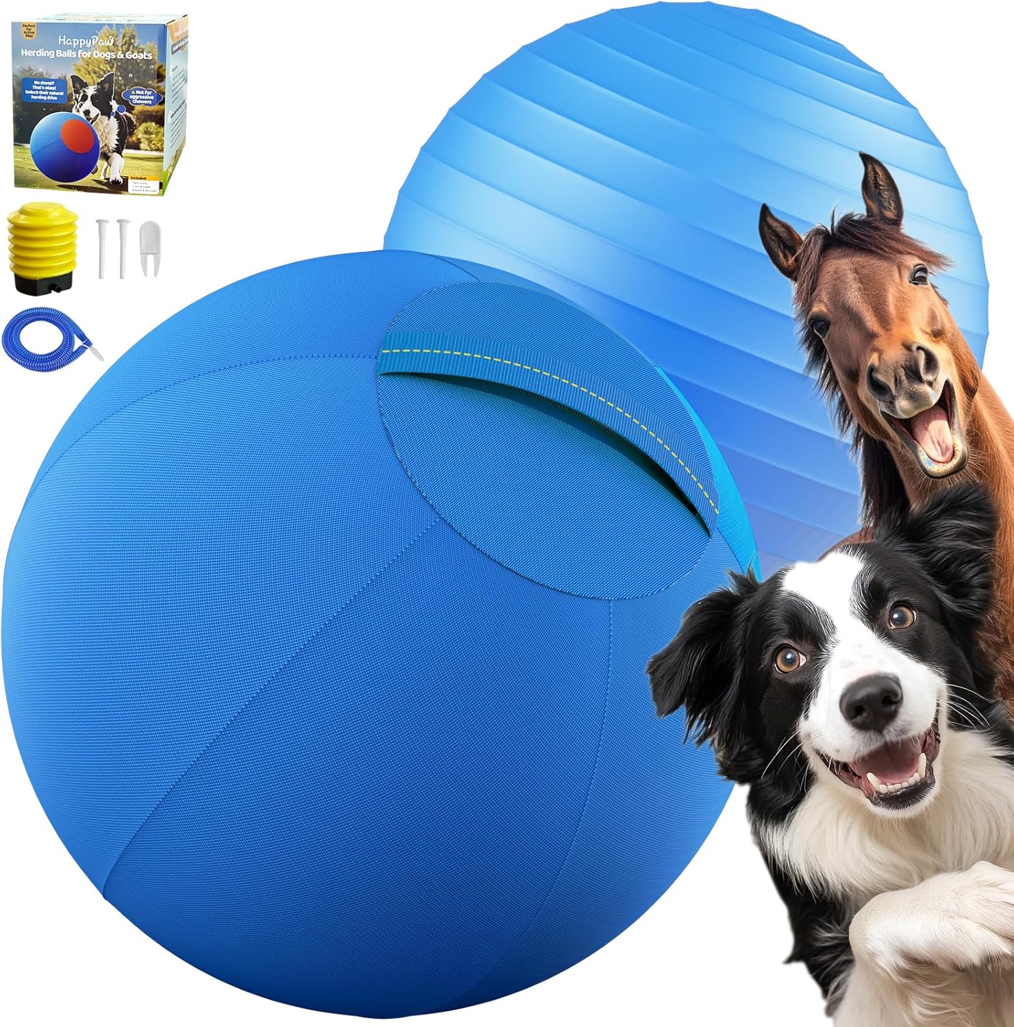 Happypaw 25'' Herding Ball for Dogs – Enhanced Chew Resistance & Heavy-Duty Material,Durable Dog Toy Agility Equipment for Australian Shepherds, Cattle, Border Collies, and Small/Medieum Breed