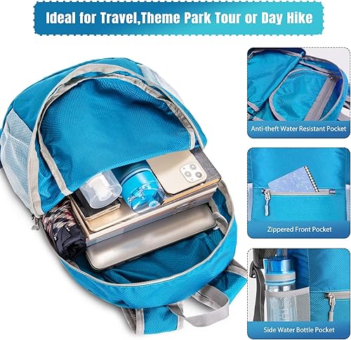 Miniatura 3 de ZOMAKE Mochila ultra ligera y compactable Mochila de senderismo resistente al agua, Mochila pequeña Mochila de camping al aire libre plegable y