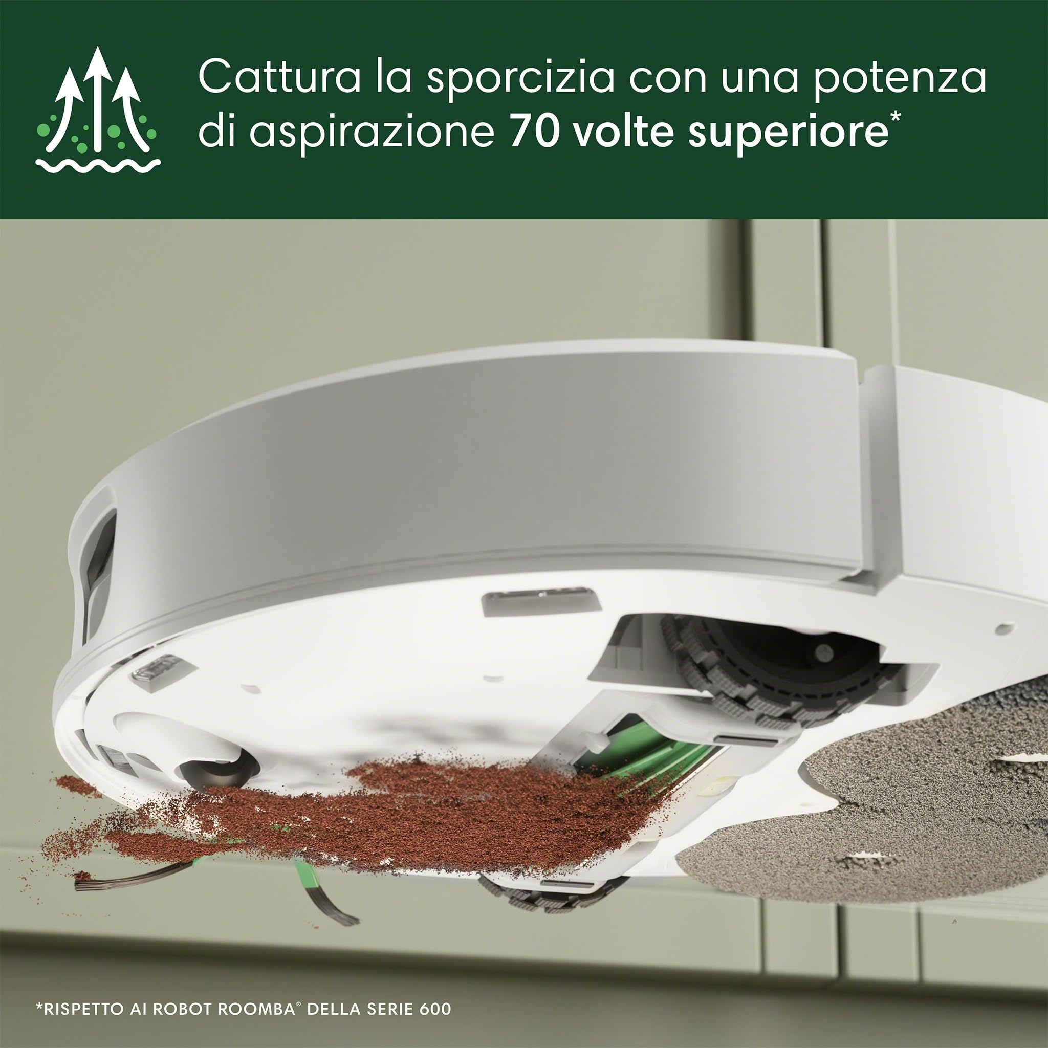 iRobot Roomba Plus 505 Combo + Stazione AutoWash, Robot Aspirapolvere Lavapavimenti, ClearViewPro LiDAR,DualClean,SmartScrub, Riconoscimento Oggetti, Pulizia a Zone, Controllo Vocale e App, Bianco