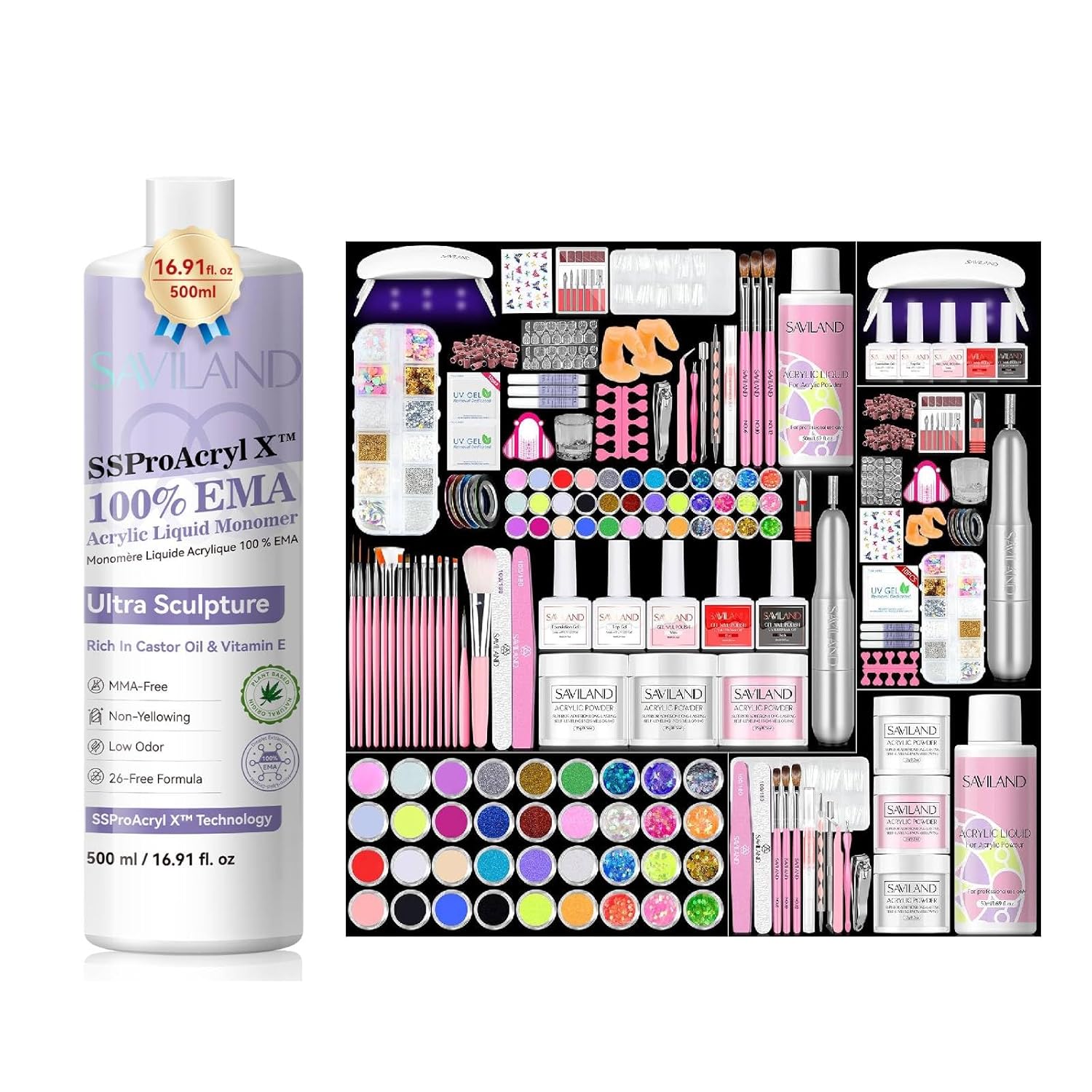 SAVILAND Nails Kit Acrylic Set with Liquid Monomer 022001