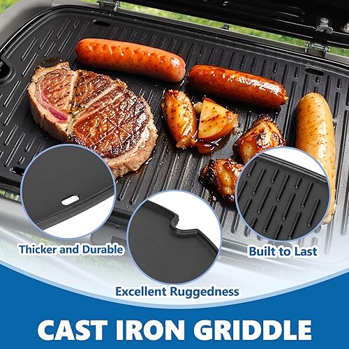 Miniatura 6 de SafBbcue Plancha de cocina de hierro fundido para Weber Traveler Portable Series Gas Grill, placa para Weber 9010001 9011701 9013001 9020001 9030001