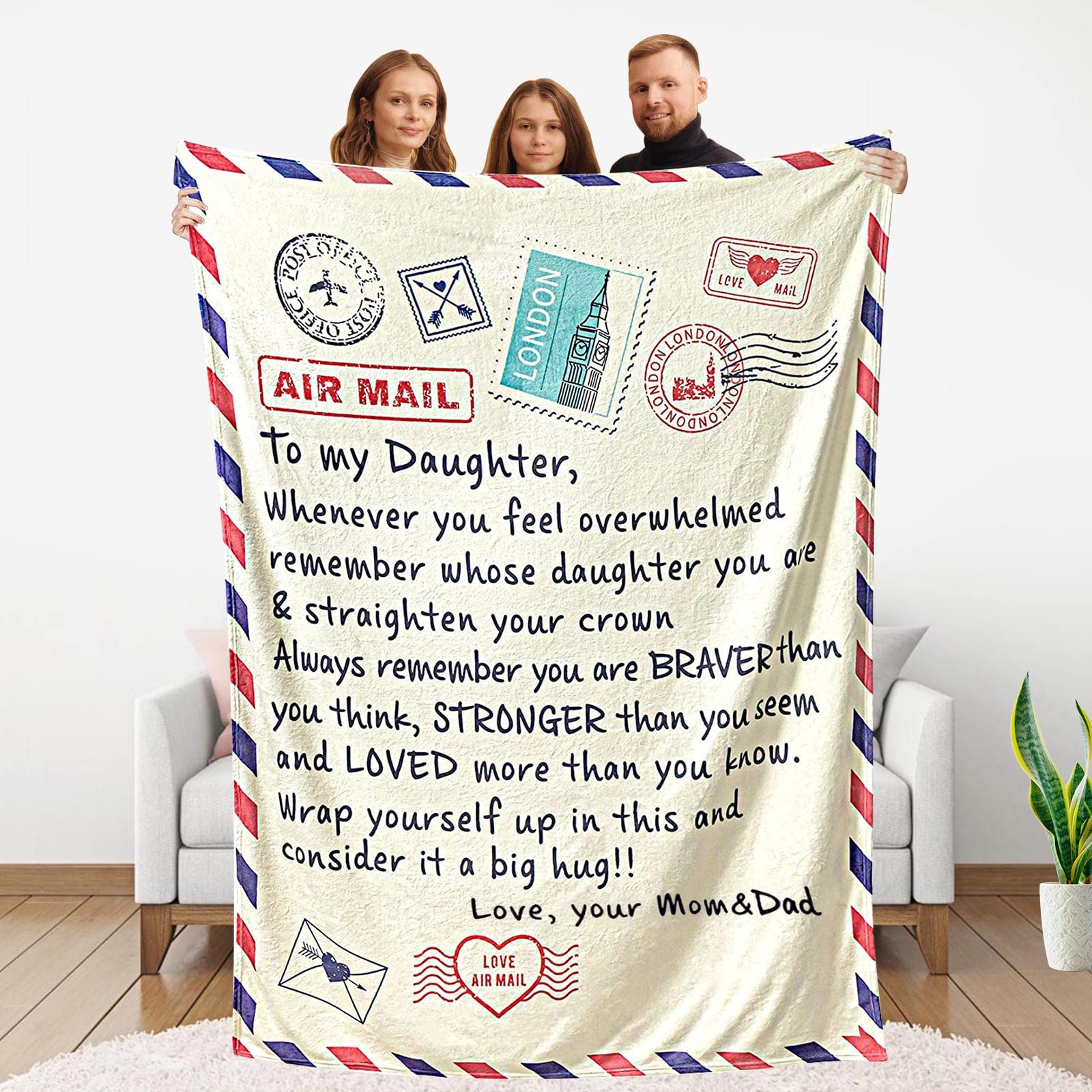 CHAOMIC to My Daughter Washable Flannel Blanket