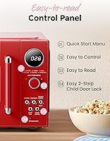 Vista 2 de COMFEE' Horno microondas retro, microondas pequeño con 6 menús automáticos, microondas compacto de encimera de 0.9 pies cúbicos con cocción