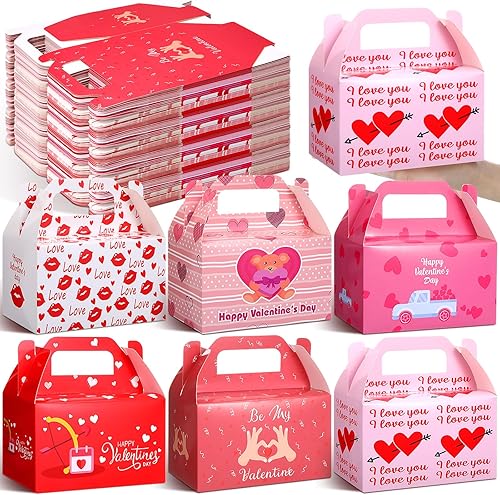 Miniatura 12 de Zhanmai Paquete de 36 cajas de golosinas para el día de San Valentín, cajas de dulces con corazones para golosinas, contenedor de regalo para el día