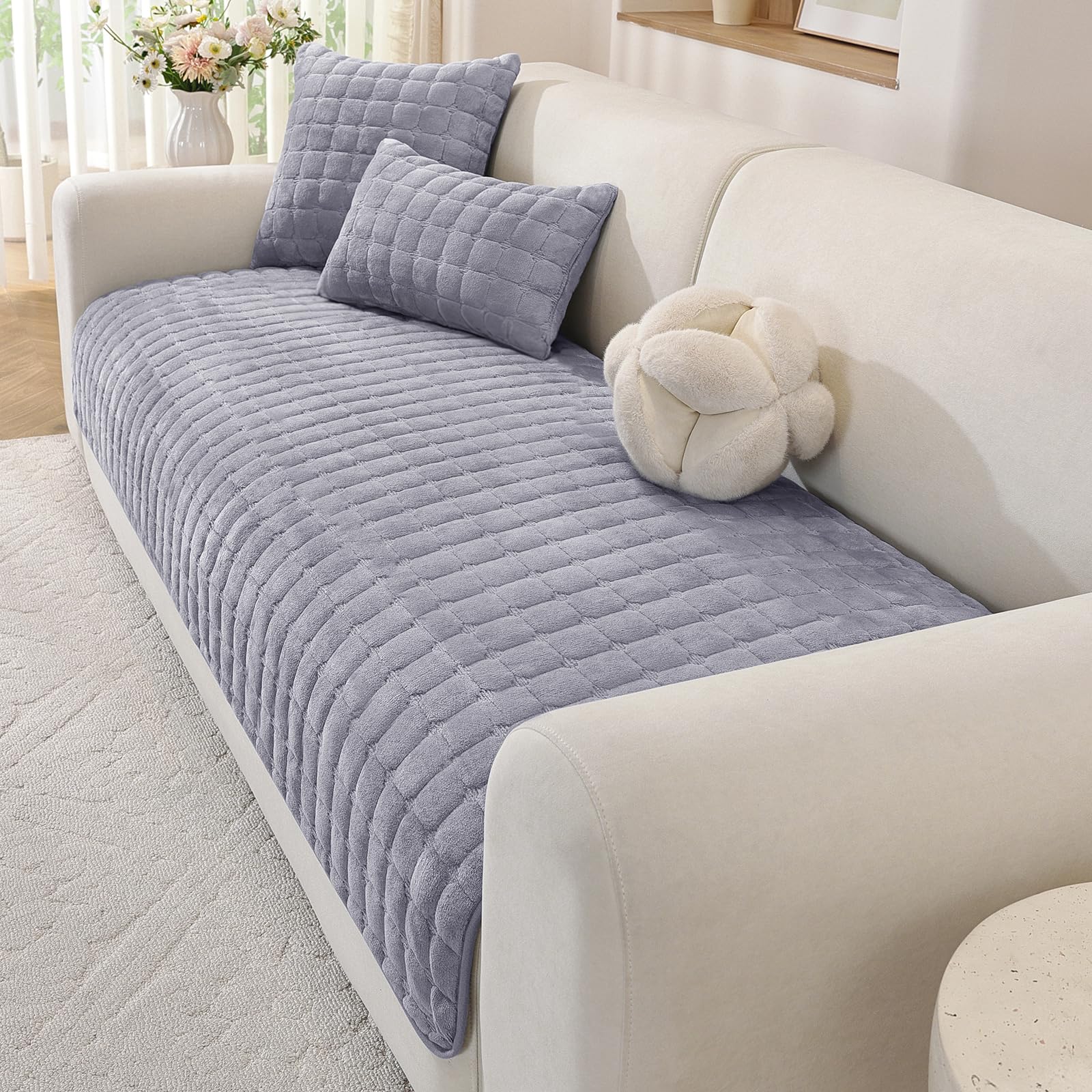 MAXIJIN Pet Couch Cover Washable, Thick Sofa Cover (Light Grey, 90ร120cm)