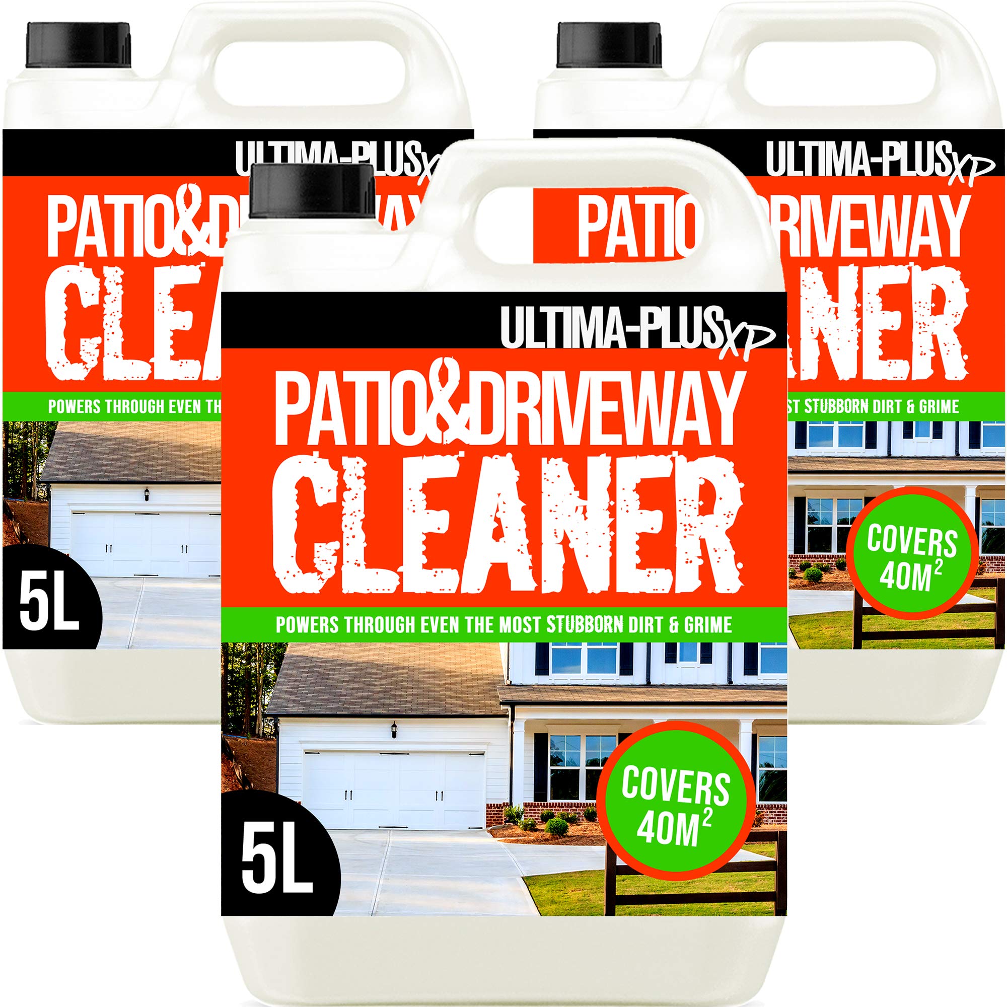 Ultima-Plus XP Patio & Driveway Cleaner - Deeply Cleans to Remove Stains, Grime and Dirt for Patios, Driveways, Block Paving, Concrete Flags, Steps, Paths and more (15 Litres)