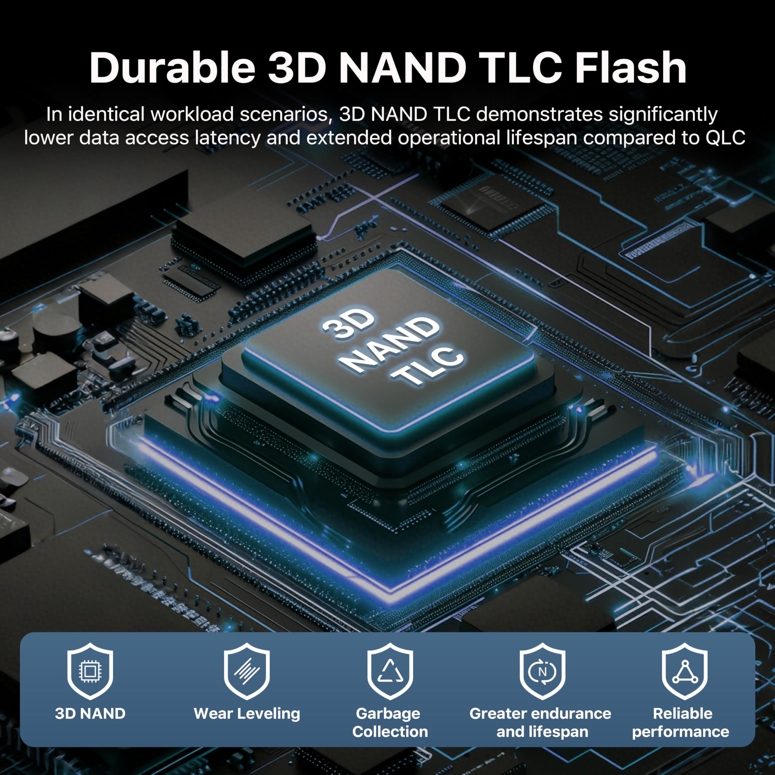 NVMe SSD M.2 PCIe, wewnętrzny dysk SSD M.2 2280, pamięć 3D NAND TLC z technologią SLC Cache, kompatybilny z laptopami i komputerami stacjonarnymi (PCIE4.0-1TB Upgraded, 1, TB)