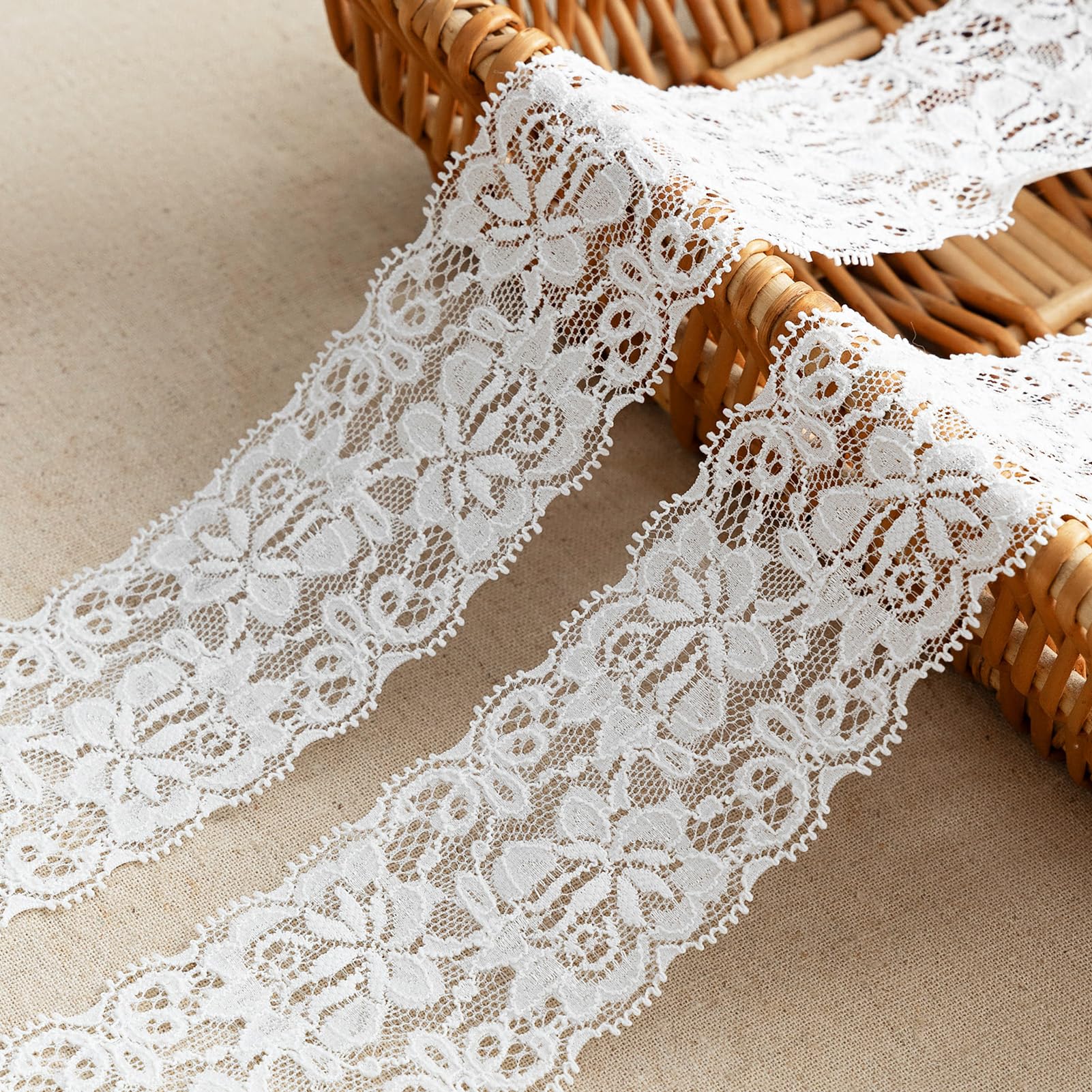 Amazon.com: LYXMYGS Lace Trim Ribbon, 5-Yard White Lace Ribbon