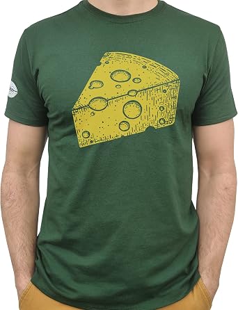 Green Bay Football Wisconsin Cheese T-Shirt, Hand-Drawn, Printed in USA