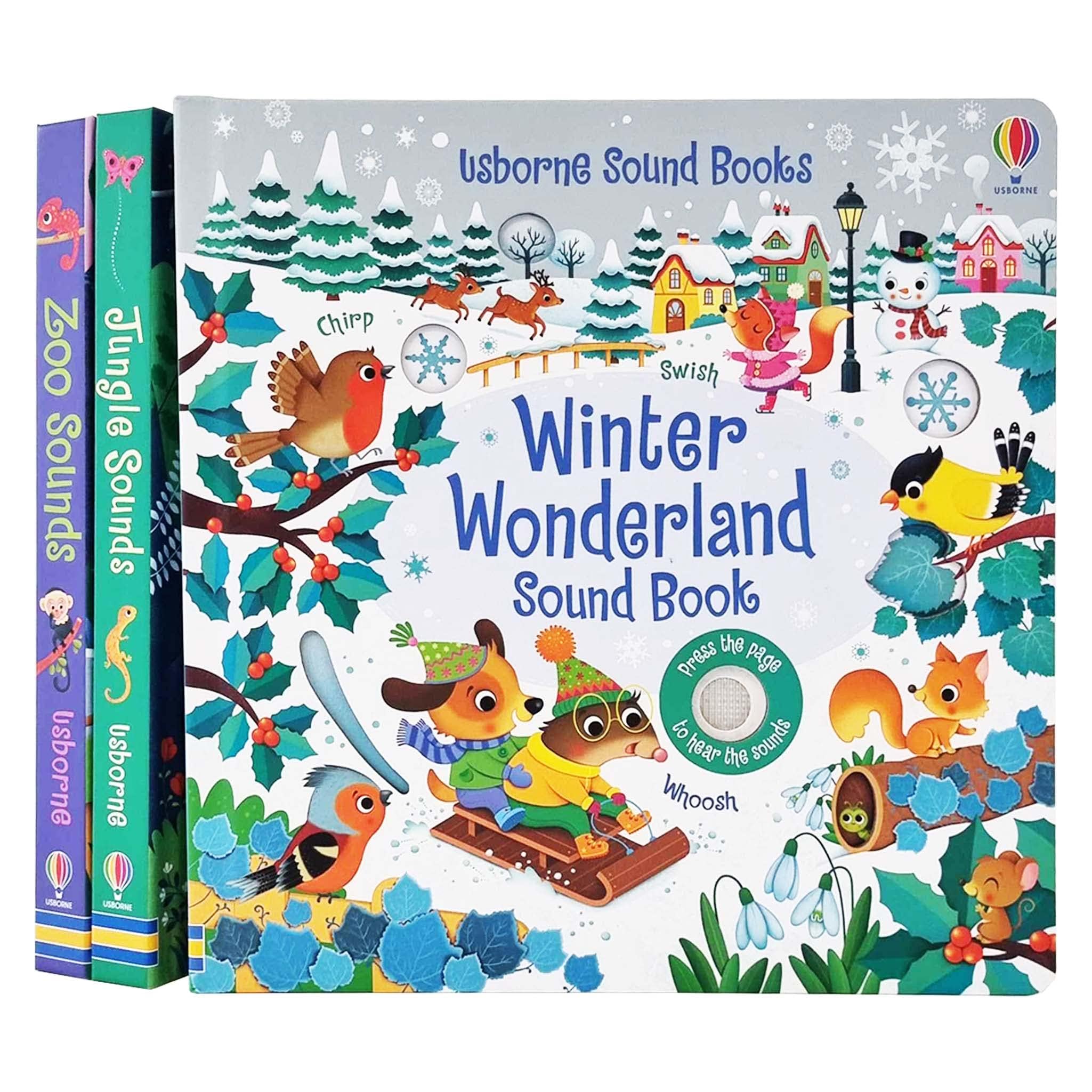 Usborne Sound Book 3 Books Collection Set (Jungle Sounds, Zoo Sounds & Winter Wonderland)