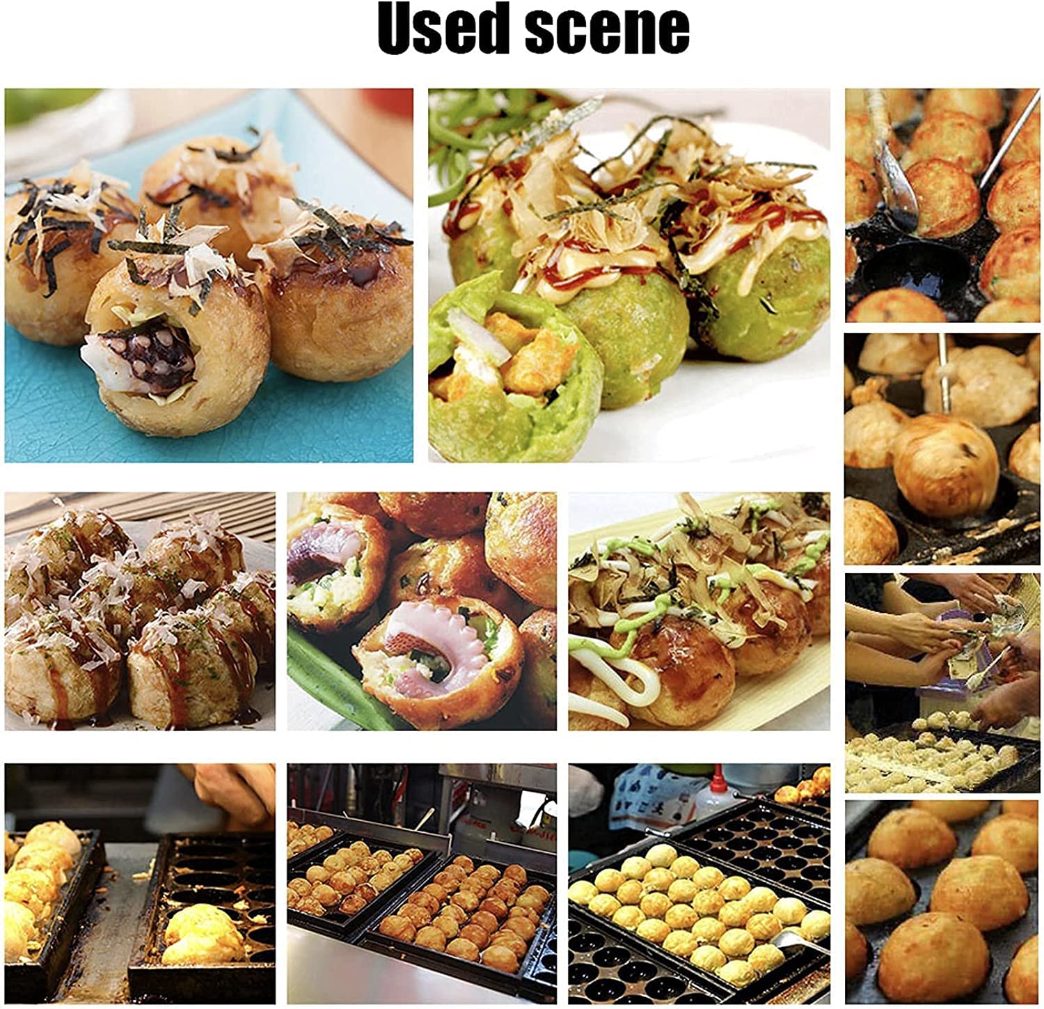 Calefacción eléctrica Máquina Takoyaki, 28 Piezas multifuncionales para fabricar Bolas de Pulpo japonés, Recubrimiento Antiadherente, Temperatura Ajustable, Acero Inoxidable, 220V